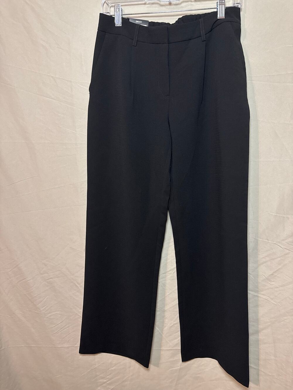 DKNY Black High Rise Wide Leg Stretch Dress Pants Slacks Size 4 NWT